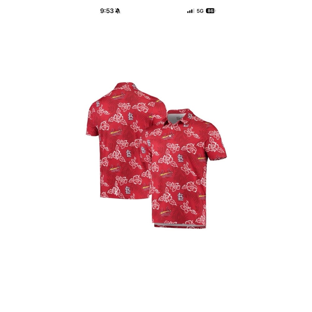 NWT Reyn Spooner Medium Polo St Louis Cardinals MLB Hawaiian
